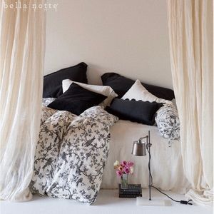 Bella Notte Bird Toile Linen Twin Duvet Cover
